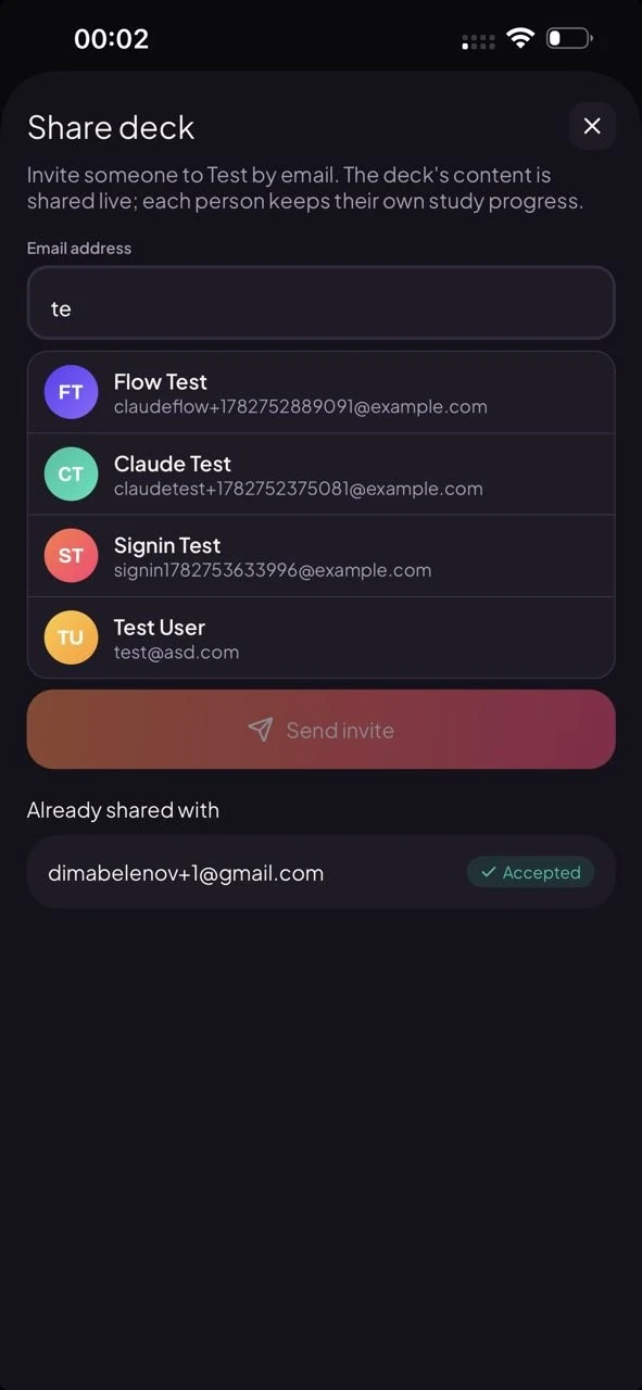 SwipeLex — share a deck